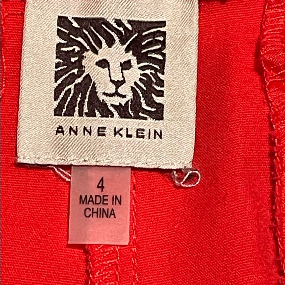 Anne Klein Women’s Size 4 4.5” Vibrant Red Preppy Coquette Shorts Scalloped Hem - Picture 7 of 12